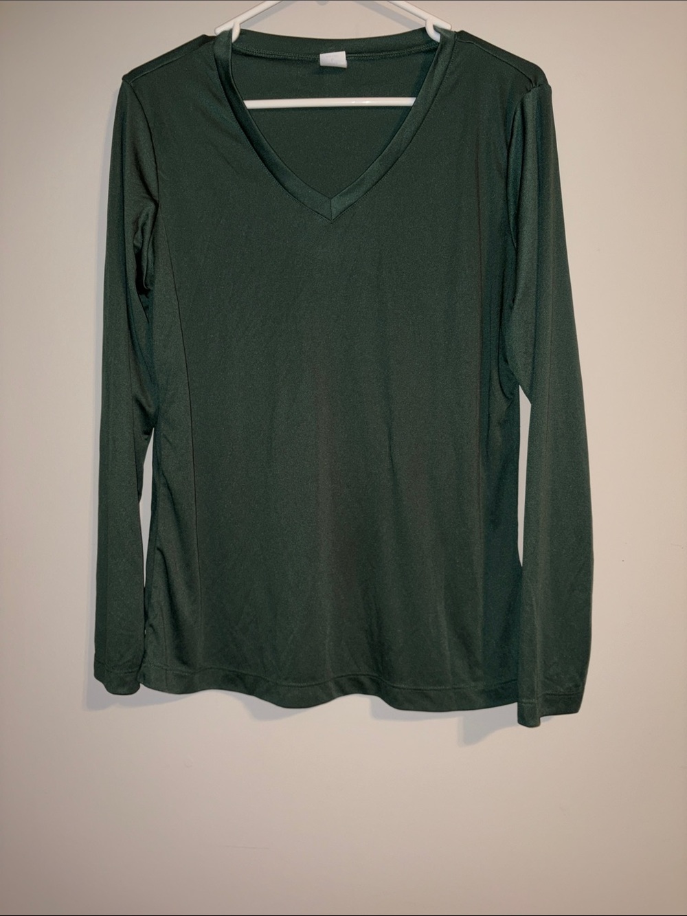 Forest Green V-Neck Long Sleeve Shirt